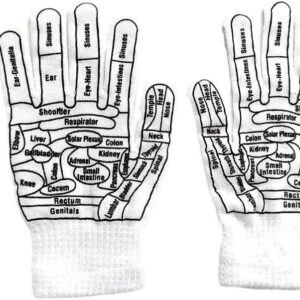 1 Pair of Reflexology Gloves Hand Pointed Reflexology Tool Print Mittens Massage Tools and Equipmen for Correctly Stimulating Hand Acupoints Health and Household