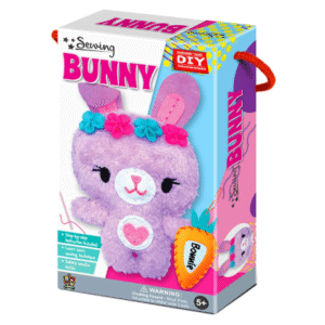 C.S. Kids Magic World DIY Personalised Bunny Sewing Kit |Frist Sewing Arts & Crafts Gifts | Educational Sewing Kit for Kids | Sew Your Own Rabbit