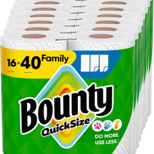 Paper Towels Quick Size, White, 16 Family Rolls