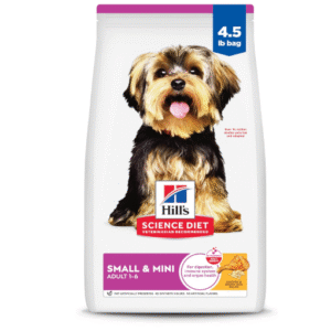 Hill's Science Diet Small & Mini, Adult 1-6, Small & Mini Breeds Premium Nutrition, Dry Dog Food, Chicken & Brown Rice, 4.5 lb Bag
