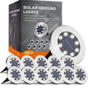 Solar Lights for Outside,12 Pack Solar Lights Outdoor Waterproof, Solar Garden Lights Landscape Lighting for Patio Pathway Lawn Yard Deck Driveway Walkway