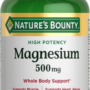 Nature's Bounty Magnesium Supplements - Magnesium 500 Mg Tablets for Bone & Muscle Health