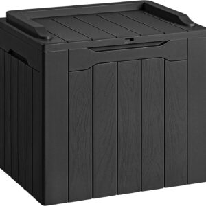 Devoko 30 Gallon Resin Deck Box Outdoor Indoor Waterproof Storage Box for Patio Furniture Pool Accessories Storage for Cushion Garden Tools (30 Gallon, Black)