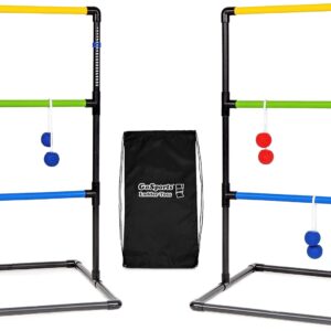 GoSports Ladder Toss Indoor & Outdoor Game Set with 6 Soft Rubber Bolo Balls and Travel Carrying Case