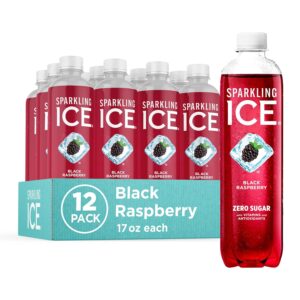 Sparkling Ice, Black Raspberry Sparkling Water, Zero Sugar Flavored Water, with Vitamins and Antioxidants, Low Calorie Beverage